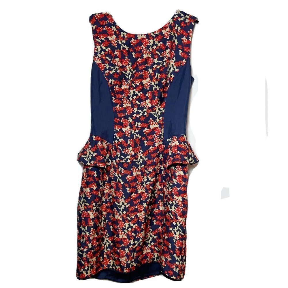 Anthro Kachel Womens Sleeveless Silk Floral Dress Mutilcolor 2 Back Zip Lined‎
